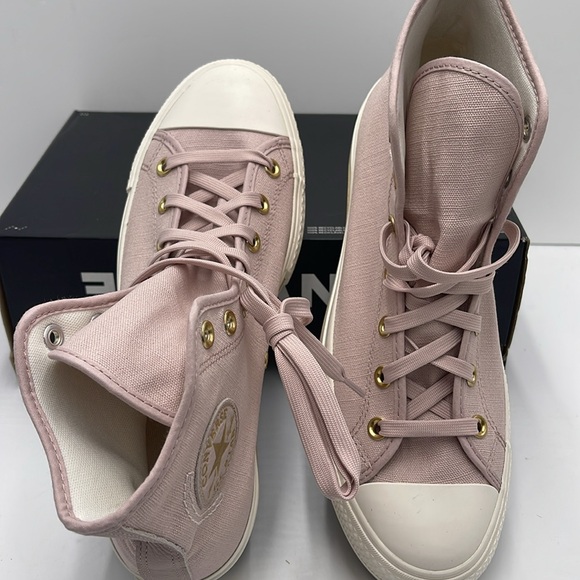 Converse WMNS CTAS LIFT HI
FLUSH STONE/EGRET/GOLD A10431C Platforms Sneakers - Picture 12 of 16